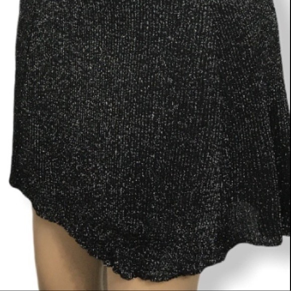 Xhilaration Skirt Knit black Metallic Shimmer high Waist Fully lined size L - Picture 12 of 14